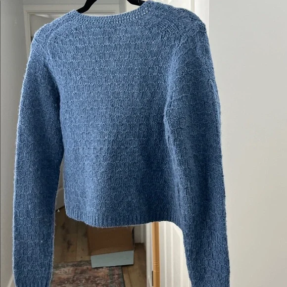 ALEX MILL Merino Wool Knit Relaxed Button Down Cardigan Sweater Slate Blue XS - Picture 3 of 6